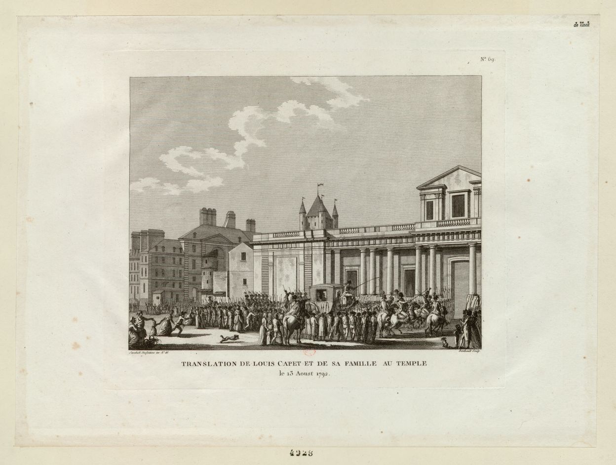 Translation de la famille royale au temple le 13 août 1792