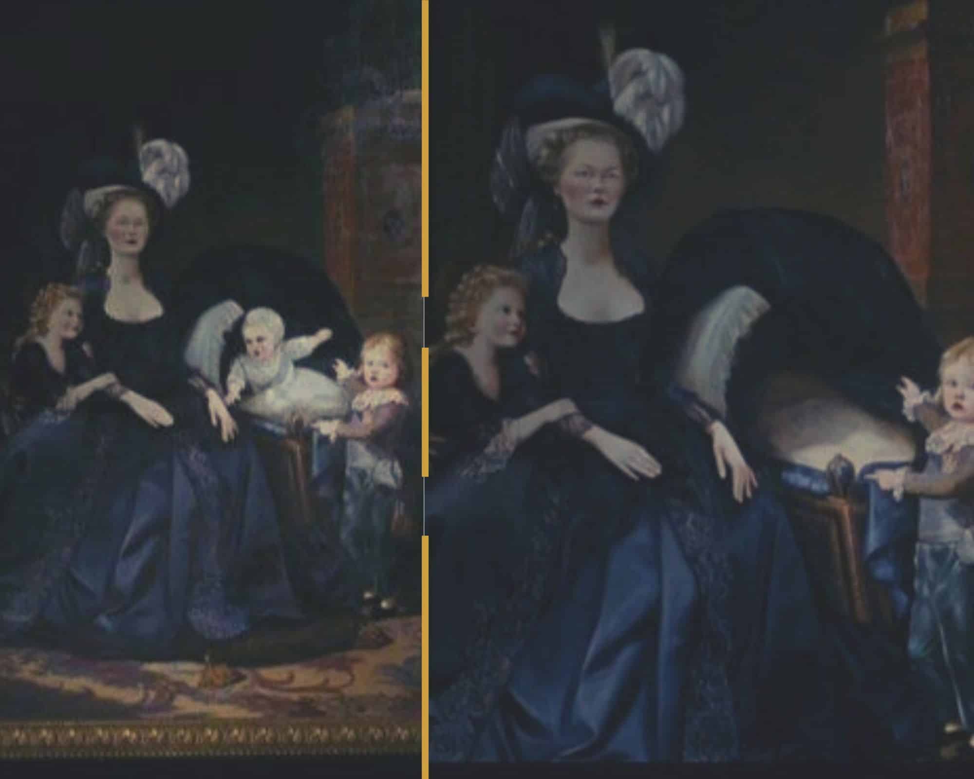 Montage des tableaux présentés dans le film de Coppola sur Marie-Antoinette montrant la reine avec ses enfants
