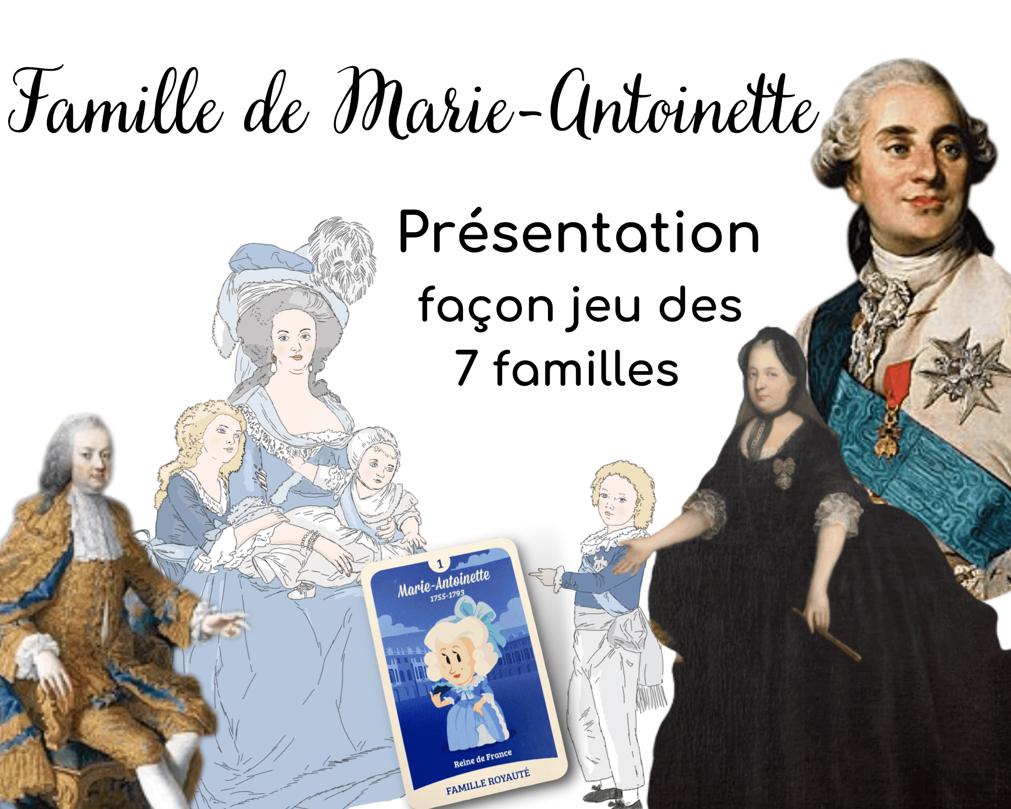Lire la suite à propos de l’article Famille de Marie-Antoinette : présentation façon jeu des 7 familles