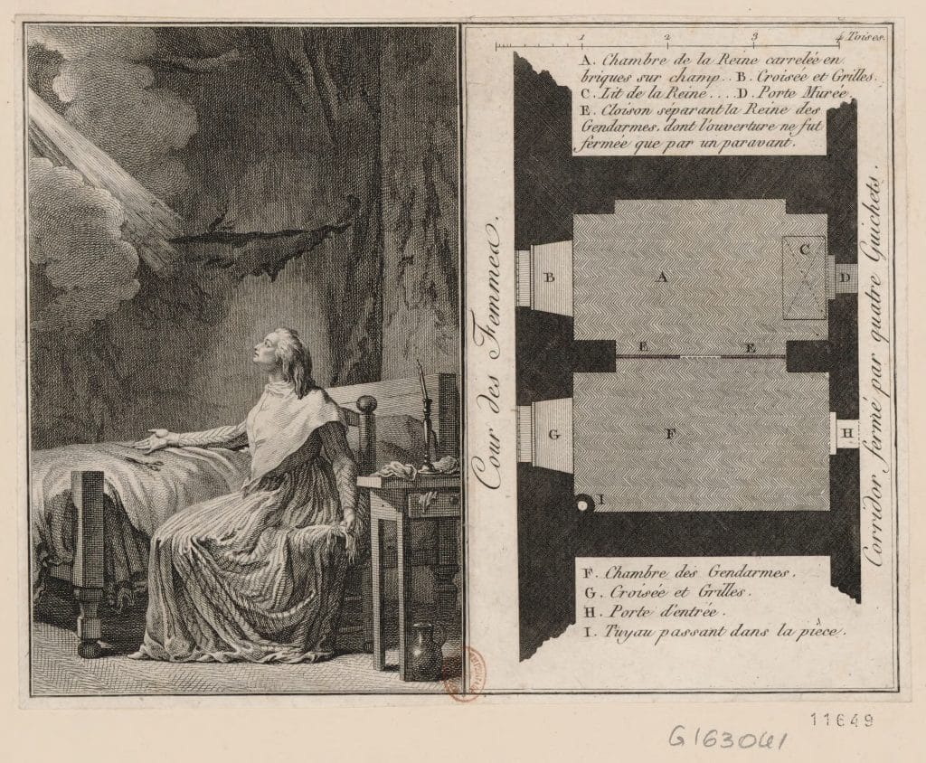 Plan de la cellule de Marie-Antoinette dans sa prison de la Conciergerie