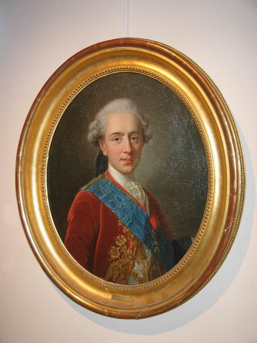 Portrait peint et de forme ovale du dauphin Louis-Auguste âgé de 15 ans.