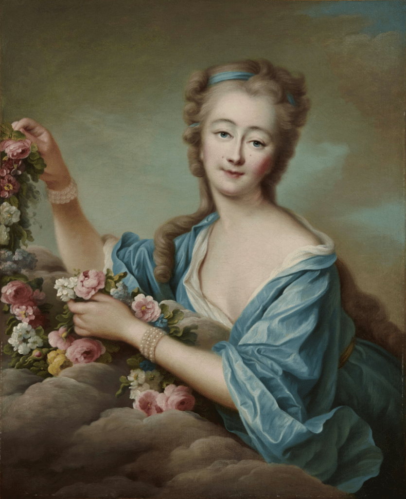 Portrait de Madame du Barry en Flore, par Drouais, 1773.