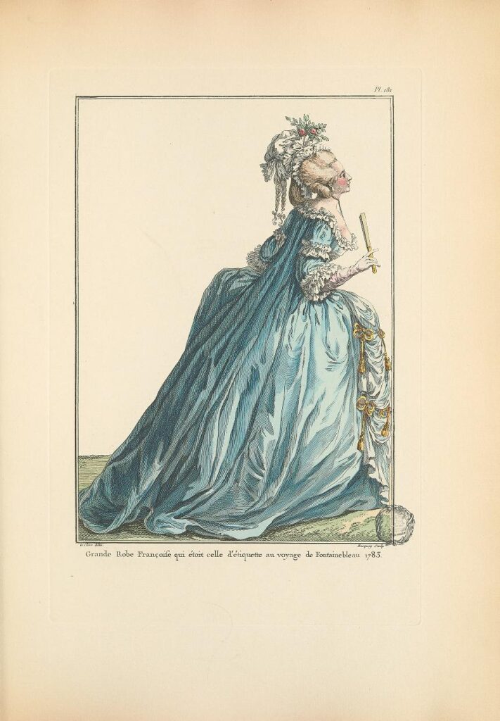 Robe à la française avec pli watteau dans le dos